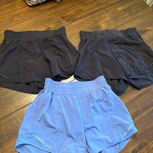 3 Lululemon size 4 shorts hotty hot mid ride 4 inch